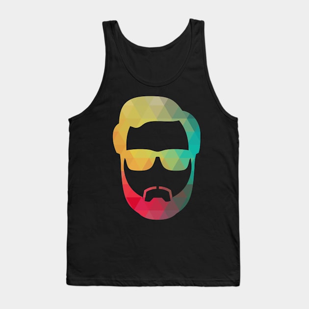 Color pattern silhouette of a male face Tank Top by AdiDsgn